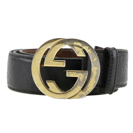【スーパーセール10%OFF対象】グッチ GUCCI インターロッキング ベルト GG 114876 シマレザー イタリア製 黒 Interlocking メンズ【中古】B-ランク 【スーパーセール10%OFF対象】グッチ GUCCI インターロッキング ベルト GG 114876 シマレザー イタリア製 黒 Interlocking メンズ【中古】B-ランク