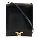 エルメス HERMES キャンティ ショルダーバッグ ワンショルダー ヴィンテージ ボックスカーフ フランス製 黒/ゴールド金具 肩掛け 手提げ 2way フラ...