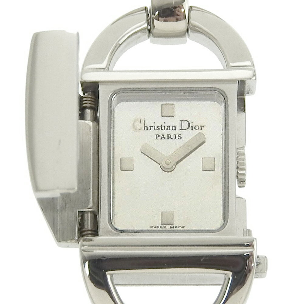 【スーパーセール10％OFF対象】クリスチャンディオール Dior パンディオラ 腕時計 D78-100 ステンレススチール クオーツ シルバー文字盤 Pandiola レディース【中古】