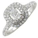 eBt@j[ TIFFANY&Co. \Xg NbV Jbg _u n[ GQ[Wg 6 OEw Pt950v`i~_Ch 4.2g Solesto Cushion Cut Double Halo Engagement fB[XyÁzAN