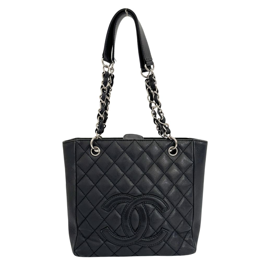 シャネル CHANEL PSTトート ショルダーバッグ A50994 キャビアスキン イタリア製 2005年 肩掛け A5 マグネットタイプ PST Tote レディース【中古】