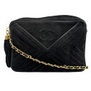 シャネル CHANEL チェーンショルダー ショルダーバッグ Vステッチ スウェード イタリア製 2000年 斜め掛け A5 ファスナー ChainShould...