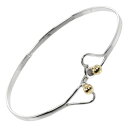 【10%OFF-セール対象商品】ティファニー TIFFANY&Co. フック&アイ ダブルハート バングル シルバー925×K18イエローゴールド 約4.78g...