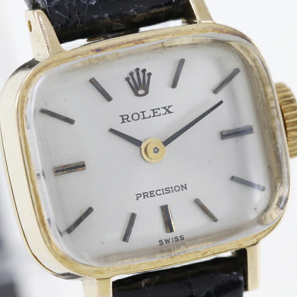 ロレックス ROLEX プレシジョン 腕時計 cal.1400 2651 K18イエローゴールド×クロコダイル スイス製 手巻き シルバー文字盤 Precision レディース【中古】 3