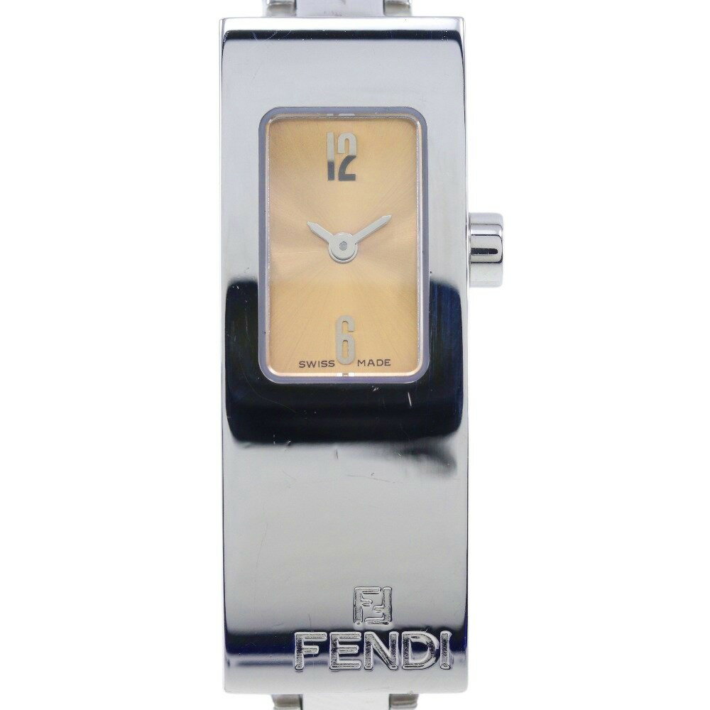フェンディ FENDI 腕時計 3300L ステンレススチール スイス製 クオーツ アナログ表示 オレンジ文字盤 レディース【中古】
