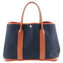 エルメス HERMES ガーデンパーティPM トートバッグ カントリー×トワルミリタリー フランス製 2016年 ブルーマリン X 手提げ A4 スナップボタン Garden party PM レディース【中古】