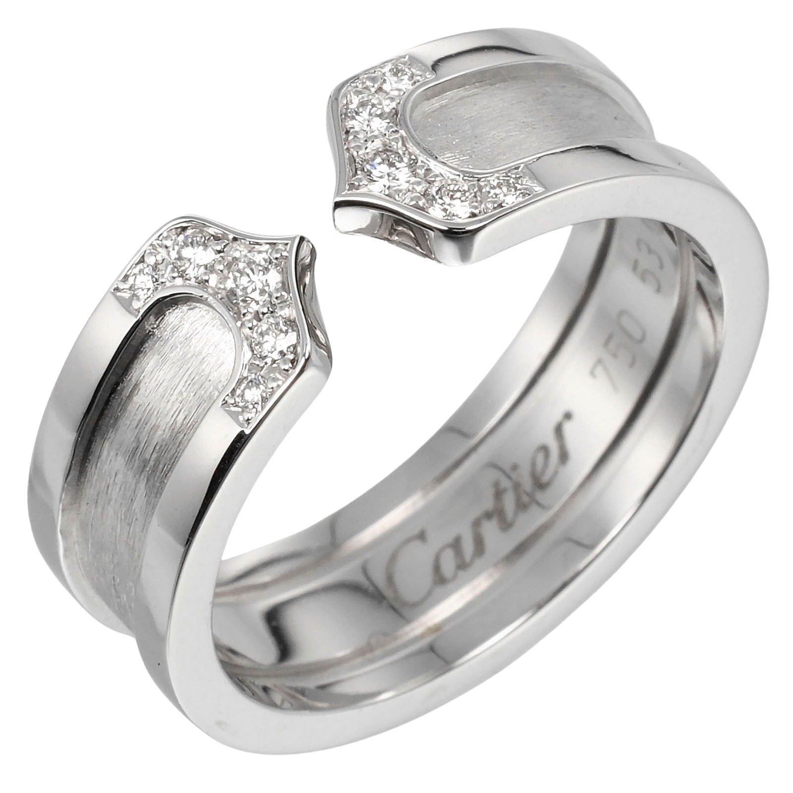 カルティエ CARTIER 2C 13号 リング 指輪 K18 WG ホワイトゴールド 10P ダイヤモンド 約7.7g【中古】Aランクのサムネイル