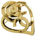 【10%OFF-セール対象商品】シャネル CHANEL ブローチ 金メッキ フランス製 1995年 95P ハート 約19.4g レディース【中古】A-ランク