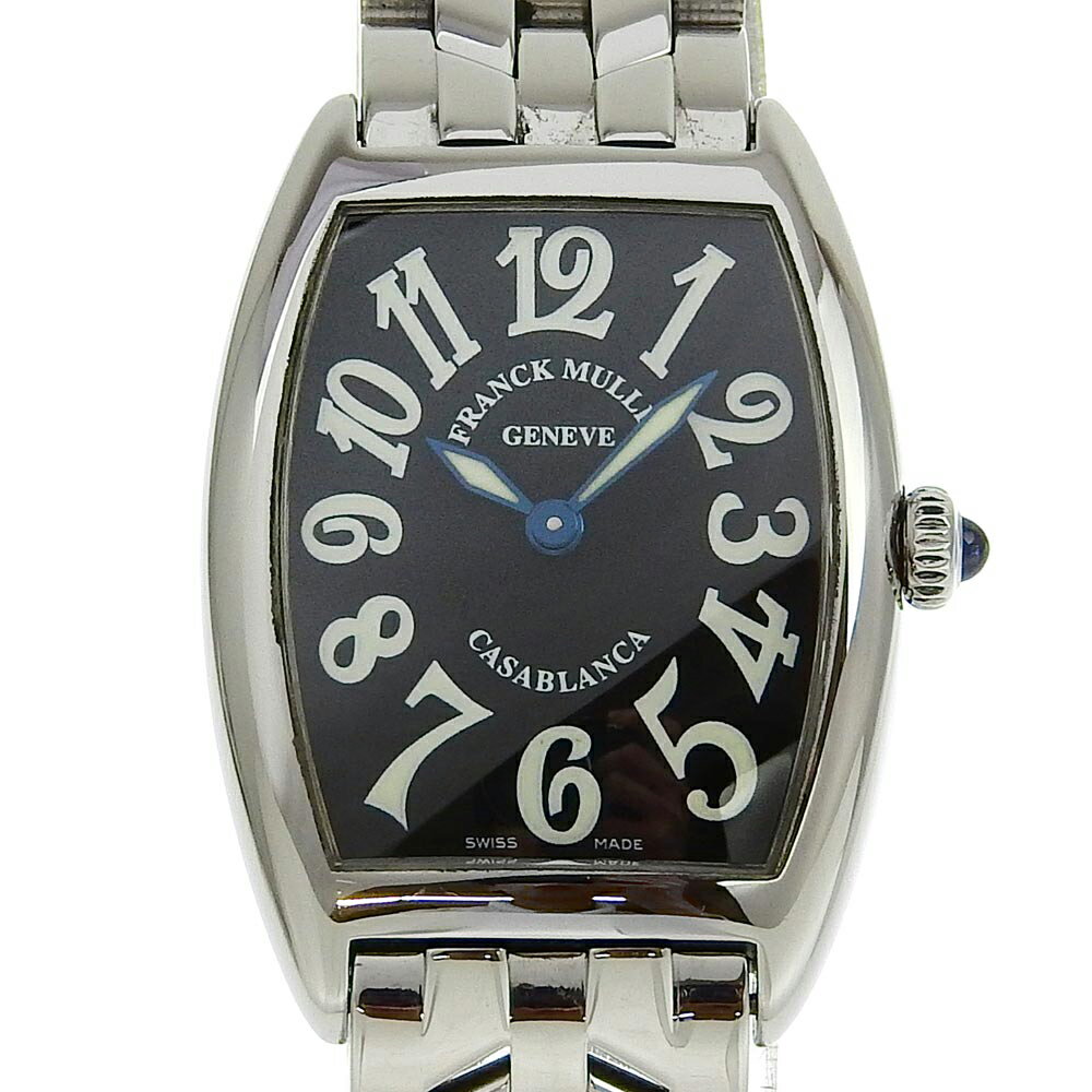 フランクミュラー FRANCK MULLER カサブランカ 腕時計 1752QZ ステンレススチール スイス製 クオーツ アナログ表示 黒文字盤 Casablanca レディース【中古】A-ランク