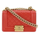 シャネル CHANEL チェーンショルダー ショルダーバッグ ボーイシャネル ラムスキン フランス製 2017年 斜め掛け 肩掛け 2way フラップ Chai...