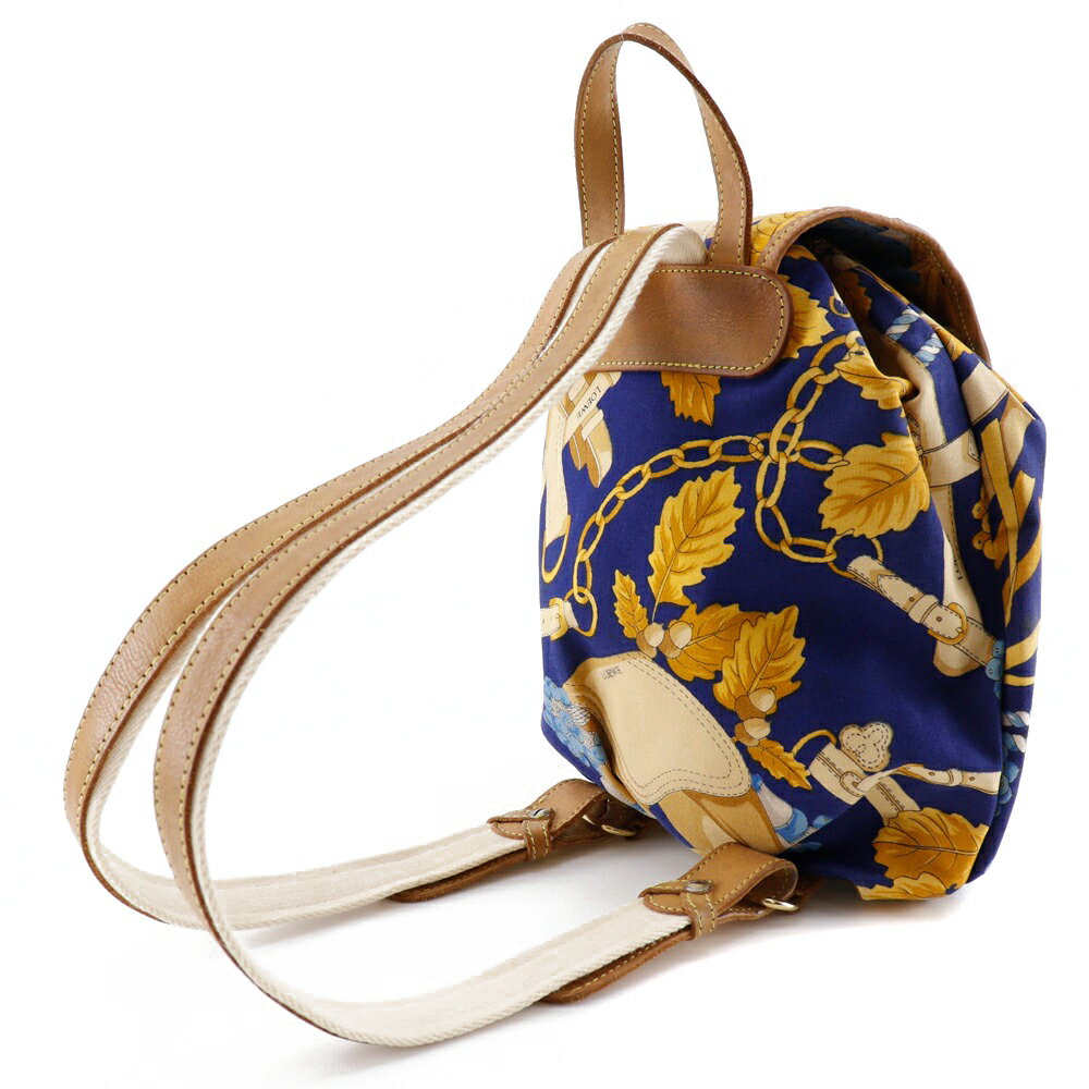ロエベ LOEWE リュック・デイパック キャンバス イタリア製 イエロー 肩掛け 手提げ 2way A5 マグネットタイプ レディース【中古】