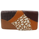 エンディミオン・スプリング Endymion Spring 本革パッチワーク 長財布 パープル系 スナップボタン Genuine leather patchwork レディース【中古】A+ランク(4)