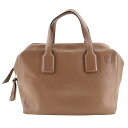 ロエベ LOEWE ゴヤ ウィークエンダー ボストンバッグ カーフ イタリア製 茶 手提げ A4 ダブルファスナー goya weekender レディース【中...