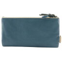 エンディミオン・スプリング Endymion Spring 本革財布 長財布 ブルー スナップボタン Genuine Leather Wallet ユニセックス【中古】A+ランク