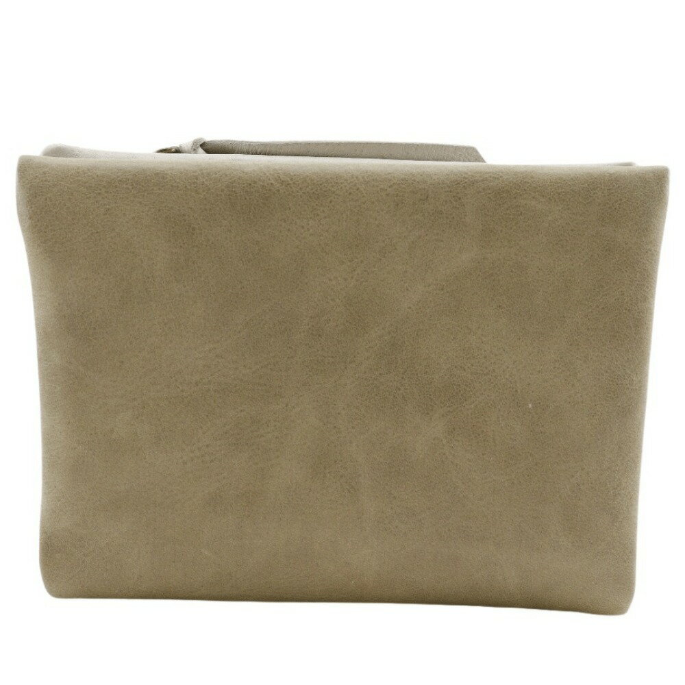 エンディミオン・スプリング Endymion Spring 本革財布 二つ折り財布 レザー ベージュ スナップボタン Genuine Leather Wallet ユニセックス【中古】A+ランク