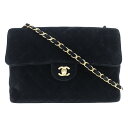 シャネル CHANEL チェーンショルダー ショルダーバッグ マトラッセ30 ベロア フランス製 黒 肩掛け A5 ターンロック ChainShoulder レディース【中古】Aランク(4)