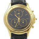 カルティエ CARTIER クーガーLM 腕時計 cal.212P W3500851 K18イエローゴールド×クロコダイル スイス製 クオーツ クロノグラフ 黒...