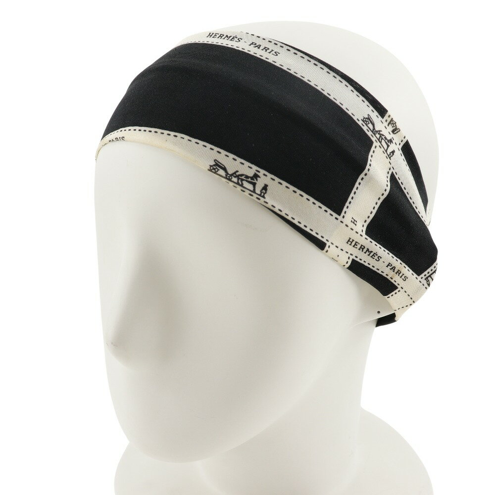 エルメス HERMES ヘアバンド その他ファッション雑貨 ボルデュックリボン シルク フランス製 黒 hair band レディース【中古】