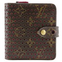 ルイ・ヴィトン LOUIS VUITTON コンパクトジップ 二つ折り財布 モノグラム・ペルフォ M95188 モノグラムキャンバス フューシャ フランス製 2006年 茶/ピンク MI0036 スナップボタン Compact zip レディース【中古】(4)
