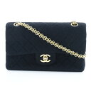 シャネル CHANEL チェーンショルダー ショルダーバッグ マトラッセ ダブルフラップ ジャージ フランス製 黒 肩掛け ターンロック ChainShould...