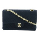 シャネル CHANEL チェーンショルダー ショルダーバッグ マトラッセ ダブルフラップ ジャージ フランス製 黒 肩掛け ターンロック ChainShould...