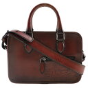 ベルルッティ Berluti アンジュールガリバー ハンドバッグ 2WAYショルダー カーフ イタリア製 ボルドー 斜め掛け 手提げ 2way ファスナー An...