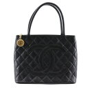 シャネル CHANEL 復刻トート トートバッグ A01804 キャビアスキン フランス製 黒 肩掛け 手提げ A5 ファスナー Medallion Tote ...