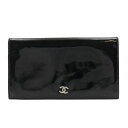 シャネル CHANEL ココマーク 長財布 二つ折り パテントレザー フランス製 黒 オープン COCO Mark レディース【中古】(4)