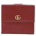 グッチ GUCCI GGマーモント 二つ折り財布 456122 レザー イタリア製 赤 スナップボタン GG Marmont レディース【中古】(4)