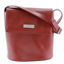 【スーパーセール10%OFF対象】セリーヌ CELINE ロゴプレート ショルダーバッグ レザー イタリア製 赤 斜め掛け マグネットタイプ With Logo レディース【中古】A-ランク(4)