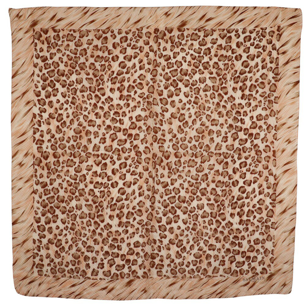 バルマン BALMAIN レオパード スカーフ ヒョウ柄 ベージュ Leopard レディース【中古】Aランク