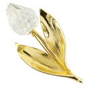 スワロフスキー SWAROVSKI チューリップ ブローチ クリスタル×金メッキ 約24g Tulip レディース【中古】A-ランク