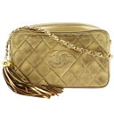 シャネル CHANEL フリンジチェーンショルダー ショルダーバッグ マトラッセ A03727 ラムスキン イタリア製 ゴールド 斜め掛け ファスナー Frin...