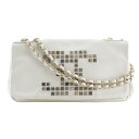 シャネル CHANEL チェーンショルダー ショルダーバッグ ココマーク ダブルチェーン A46041 ラムスキン イタリア製 白 肩掛け マグネットタイプ C...