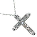 クロス ネックレス K18ホワイトゴールド×ダイヤモンド 0.50 クロス 約1.9g cross レディース【中古】Aランク(4)