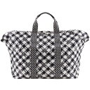 シャネル CHANEL ギンガムチェックトート ボストンバッグ クルーズライン キャンバス イタリア製 黒/白 手提げ A4 マグネットタイプ Gingham ...