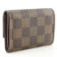ルイ・ヴィトン LOUIS VUITTON ポルトモネプラ コインケース N61930 ダミエキャンバス フランス製 2007年 茶 MI4007 スナップボタン Portonet Plat ユニセックス【中古】