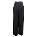 シャネル CHANEL ワイドパンツ パンツ ゴールドボタン アセテート×レーヨン フランス製 黒 Wide pants レディース【中古】