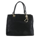 クリスチャンディオール Dior カナージュ トートバッグ JCA449449 ナイロンキャンバス イタリア製 黒 肩掛け 手提げ A4 オープン Canage...