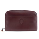 【ファッションセール10%OFF対象】カルティエ CARTIER マストライン クラッチバッグ セカンドバッグ カーフ ボルドー ファスナー Must Line...