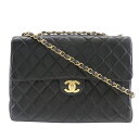 シャネル CHANEL デカマトラッセ ショルダーバッグ ダブルチェーン ヴィンテージ ラムスキン フランス製 黒 斜め掛け 肩掛け A5 ターンロック Dec...