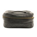 シャネル CHANEL バニティ ポーチ ビコローレ ハンドバッグ ラムスキン イタリア製 黒 オープン Vanity レディース【中古】