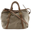 【スーパーセール10%OFF対象】プラダ PRADA ロゴ ハンドバッグ 2WAYショルダー BN1841 キャンバス×レザー ベージュ 斜め掛け 手提げ 2way A5 マグネットタイプ logo レディース【中古】(4)