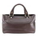 【ファッションセール10%OFF対象】セリーヌ CELINE ブギーバッグ ハンドバッグ 134023 レザー イタリア製 こげ茶 手提げ A5 オープン Boogie bag レディース【中古】A-ランク