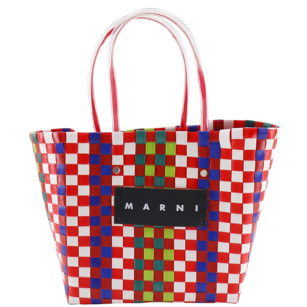 【ファッションセール10％OFF対象】マルニ MARNI フラワーカフェ ピクニックバッグ ハンドバッグ ミニバスケット ポリプロピレン 赤 手提げ A5 オープン Flower cafe picnic bag レディース【中古】