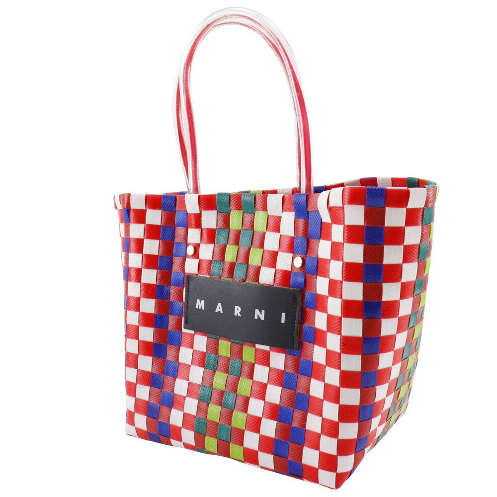 【ファッションセール10％OFF対象】マルニ MARNI フラワーカフェ ピクニックバッグ ハンドバッグ ミニバスケット ポリプロピレン 赤 手提げ A5 オープン Flower cafe picnic bag レディース【中古】