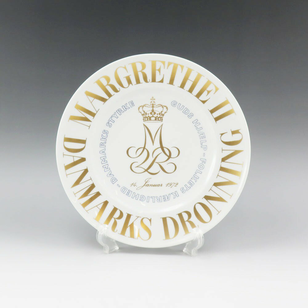 ビングオーグレンダール Bing&Grondahl 置物 オブジェ マーグレーテ2世 即位記念【中古】A+ランク