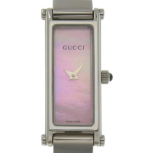 グッチ GUCCI シェル 腕時計 1500L ステンレススチール スイス製 クオーツ アナログ表示 ピンクシェル文字盤 shell メンズ【中古】 グッチ GUCCI シェル 腕時計 1500L ステンレススチール スイス製 クオーツ アナログ表示 ピンクシェル文字盤 shell メンズ【中古】
