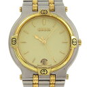 グッチ GUCCI 腕時計 9000M ステンレススチール スイス製 クオーツ アナログ表示 ゴールド文字盤 ボーイズ【中古】