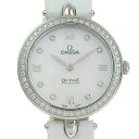 【ファッションセール10%OFF対象】オメガ OMEGA ドユードロップ 腕時計 デ・ヴィル 8Pダイヤ 424.18.27.60.55.001 ステンレススチール×型押しレザー スイス製 クオーツ アナログ表示 ホワイトシェル文字盤 Dou Drop レディース【中古】A+ランク(2)